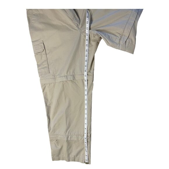 CACHAREL Beige Double Zip Off Trousers High Rise Cargo 100% Cotton Size 38 Flaws - Picture 16 of 16
